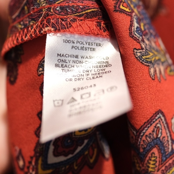 LOFT Petite Red Paisley Blouse *Fits XSP and SP - Picture 7 of 7